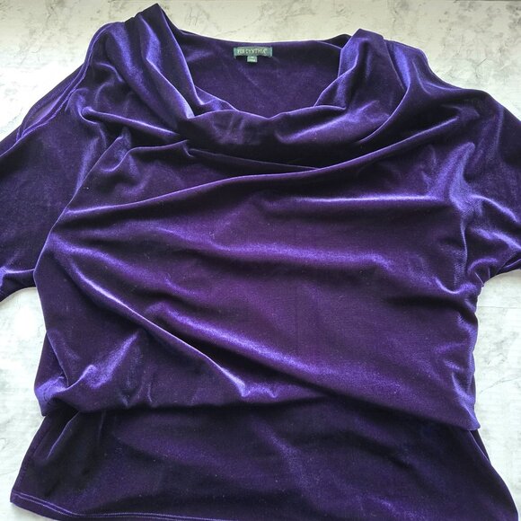For Cynthia Velvet Drape Cowl Neck Top With Open Sleeves XL - Picture 8 of 10